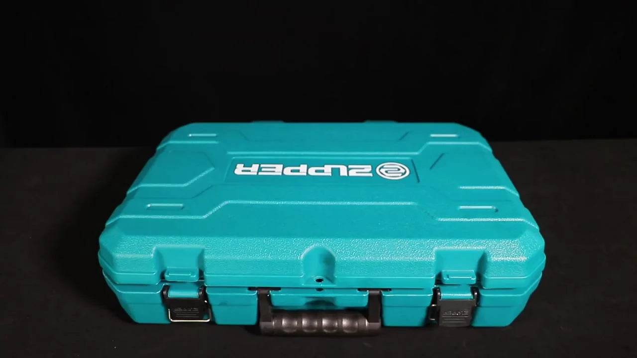 Closed ZUPPER carrying case prepared for fulfillment