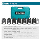 ZUPPER Press Jaws, 7PCS Pressing Jaws Kit 1/4" to 1 1/8" Suitable for RLS press fittings ACR Copper Pipes, Compatible with Standard Press Tools (32 kN / 7,200 lbs) - with Carrying Case