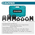 ZUPPER Press Jaws, 1/2" to 2" Pressing Jaws and Rings Kit Suitable for MegaPress fittings Carbon Steel Pipes, Compatible with Standard Press Tools (32 kN / 7,200 lbs) - with Carrying Case