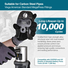 ZUPPER Press Jaws, 1/2" to 2" Pressing Jaws and Rings Kit Suitable for MegaPress fittings Carbon Steel Pipes, Compatible with Standard Press Tools (32 kN / 7,200 lbs) - with Carrying Case