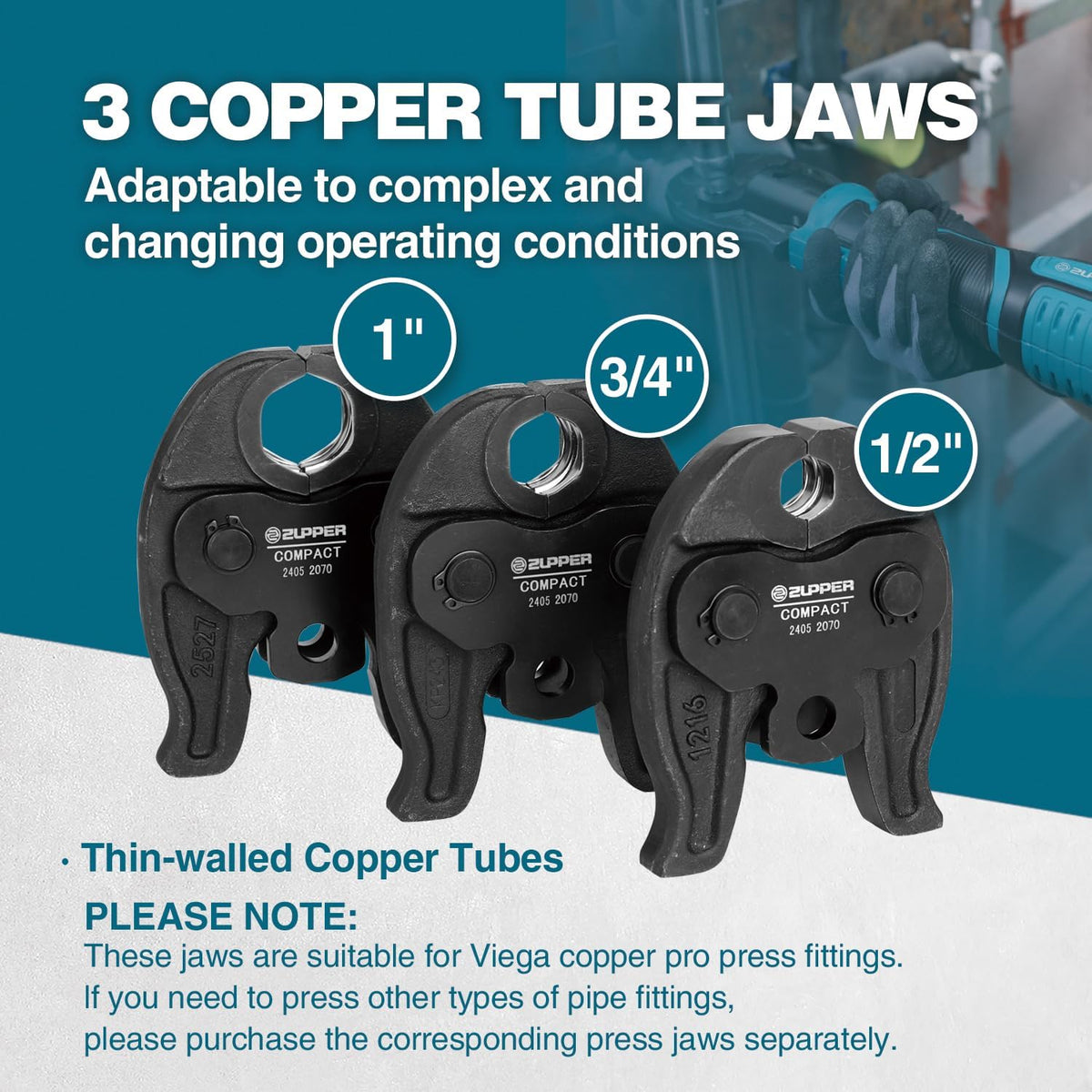 ZUPPERTOOLS MP-2430 three-jaw press tool application image
