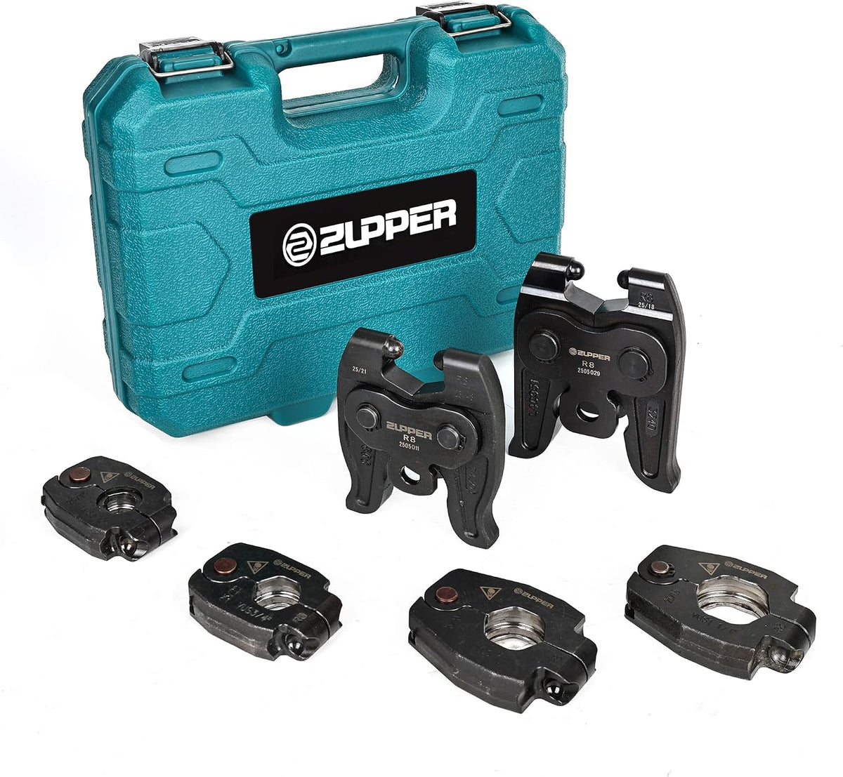 ZUPPER Press Ring Kit - 4PCS Press Rings 1/2" to 1-1/4", 2PCS Rotating Actuators 24R8 and 3240-R8 Suitable for Copper ProPress, Narrow or Angled Installation Area, fit Compact and Standard Press Tools