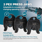 ZUPPER Press Tool, 18V Electric Pipe Crimping Tool for 1/2, 3/4, 1 PEX Pipe Stainless Steel Sleeves, Mini PEX Press Tool Kit Suitable for PureFlow press fitting with Brushless Motor, 2pcs Battery