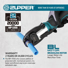ZUPPER Press Tool, 18V Electric Pipe Crimping Tool for 1/2, 3/4, 1 PEX Pipe Stainless Steel Sleeves, Mini PEX Press Tool Kit Suitable for PureFlow press fitting with Brushless Motor, 2pcs Battery
