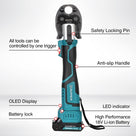 ZUPPER PEX Crimp Tool, 18V Electric Pipe Crimping Tool for 1/2", 3/4", 1" PEX-B Copper Rings, Mini PEX Crimp Tool Kit with Brushless Motor, 3 Dies, 2 Batteries, Meets ASTM F1807