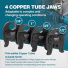 ZUPPER Press Tools 18V Compact Copper Pipe Press Tool Kit for 1/2 in. to 1-1/4 in. Copper Fittings, 4 VUS Press Jaws, 2 Batteries