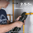 ZUPPER Press Tool, 18V Electric Pipe Crimping Tool for 1/2, 3/4, 1 Copper Pipes, Compact Press Tool Kit Suitable for Copper ProPress fittings with Brushless Motor, 3 VUS Press Jaws, 2pcs Battery