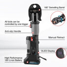 ZUPPER Press Tool, 18V Electric Pipe Crimping Tool for 1/2, 3/4, 1 Copper Pipes, Compact Press Tool Kit Suitable for Copper ProPress fittings with Brushless Motor, 3 VUS Press Jaws, 2pcs Battery