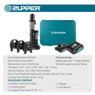 ZUPPER Press Tool, 18V Electric Pipe Crimping Tool for 1/2, 3/4, 1 Copper Pipes, Compact Press Tool Kit Suitable for Copper ProPress fittings with Brushless Motor, 3 VUS Press Jaws, 2pcs Battery