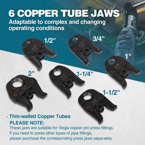 ZUPPER Standard Pro Press Tool Kit with 1/2 in. to 2 in. Copper Press Jaws