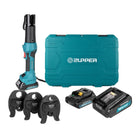 ZUPPER Press Tool, 18V Electric Pipe Crimping Tool for 1/2, 3/4, 1 Copper Pipes, Compact Press Tool Kit Suitable for Copper ProPress fittings with 3 VUS Press Jaws, 2pcs Battery