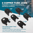 ZUPPER Press Tool, 18V Electric Pipe Crimping Tool for 1/2" to 2" Copper Pipes, Standard Press Tool Kit Suitable for Copper ProPress fittings - with 6 VUS Press Jaws, 2pcs 4AH Battery